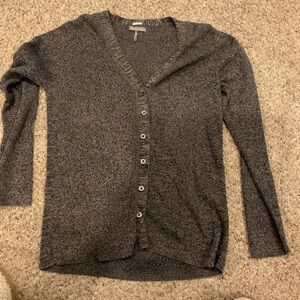 Charcoal Button-Up Women's Cardigan
